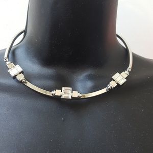 Silver choker with Crystal gems
